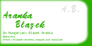 aranka blazek business card